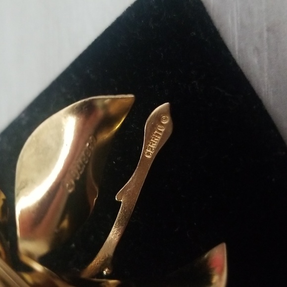 Vintage Signed Cerrito Rose Brooch - Picture 5 of 5